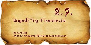 Ungváry Florencia névjegykártya
